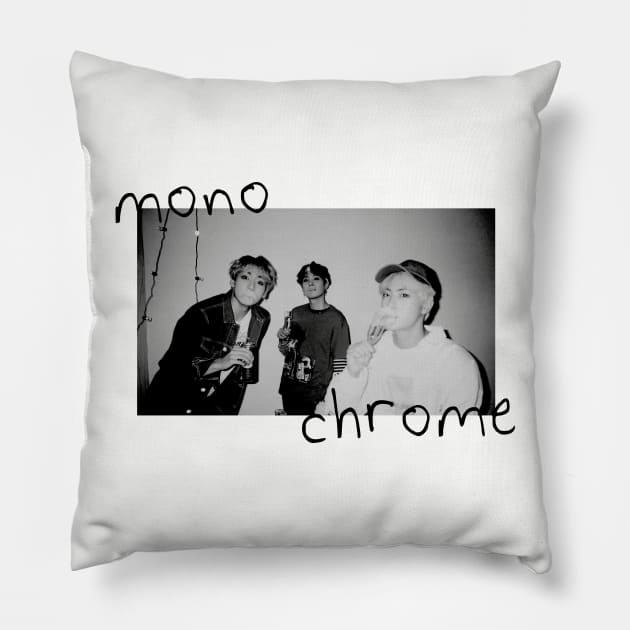 MONOCHROME black (BTS) Pillow by goldiecloset