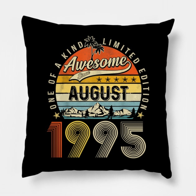 Awesome Since August 1995 Vintage 28th Birthday Pillow by nakaahikithuy