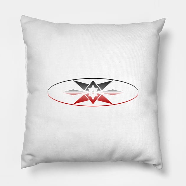 ABSTRACT DRAWING. RED WHITE BLACK. SAMER BRASIL Pillow by Samer Brasil