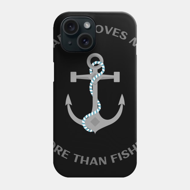 Daddy Loves Me More Than Fishing Phone Case by Lasso Print