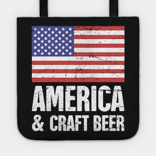 American Flag And Craft Beer Tote