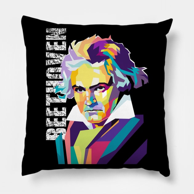 Beethoven wpap popart Pillow by Martincreative