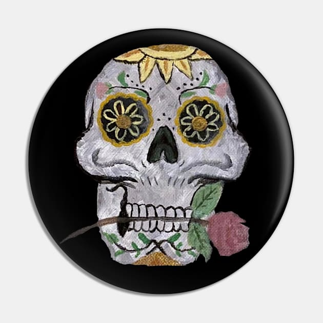 Calavera (Sugar Skull) Pin by ArtByCarolineElizabeth