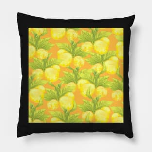 Graphic lemon on orange Pillow