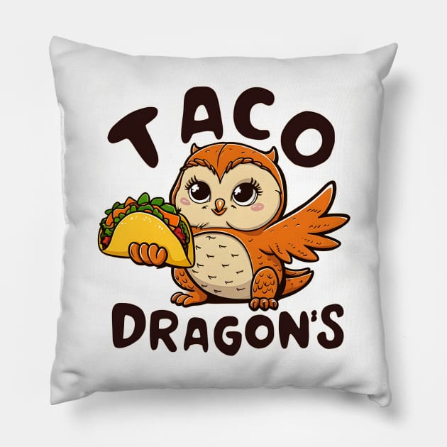 Taco Dragon's | Taco Lovers Funny Pillow by T-shirt US