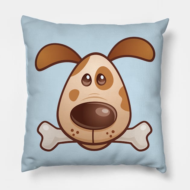 Puppy With Bone Pillow by fizzgig