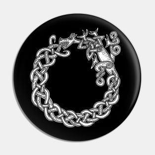 Celtic Knotwork Ouroboros Dragon Pin