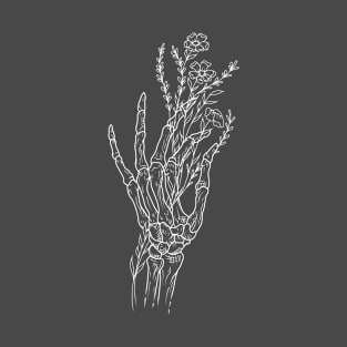 Skeleton Hand with Wildflowers T-Shirt