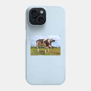 Funny cow looking at camera Phone Case