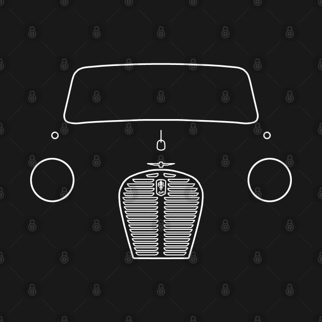 Austin A30/A35 classic car outline graphic (white) by soitwouldseem