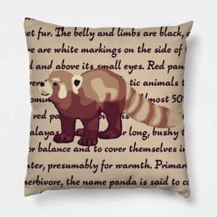 Red Panda Info Pillow