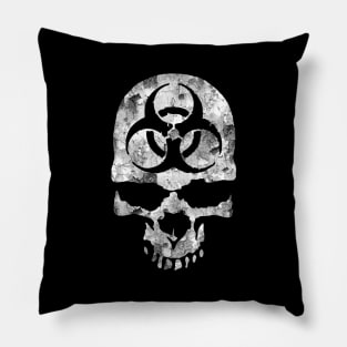 Distressed Biohazard Skull Pillow