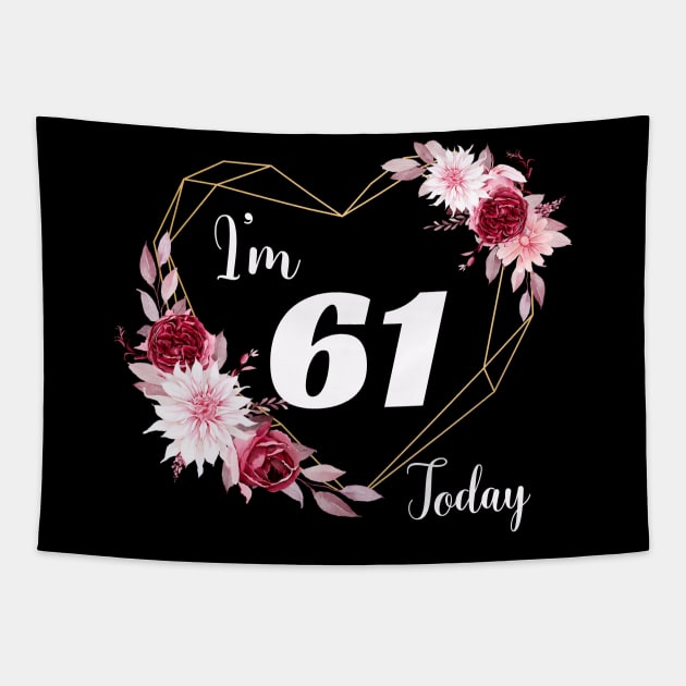 61st Birthday Born In 1962 Tapestry by Inkwork Otherworlds