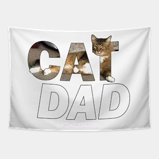 CAT DAD - Somali Abyssinian cat long hair oil painting word art Tapestry