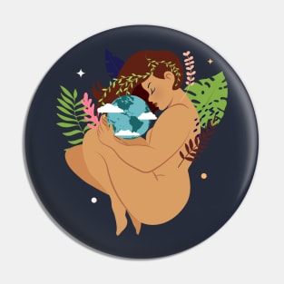 Brown Skinned Mother Earth Pin