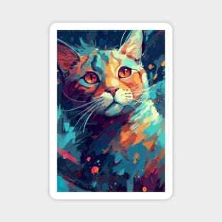 Abstract Cat Magnet