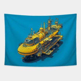 psychedelic style yellow submarine Tapestry