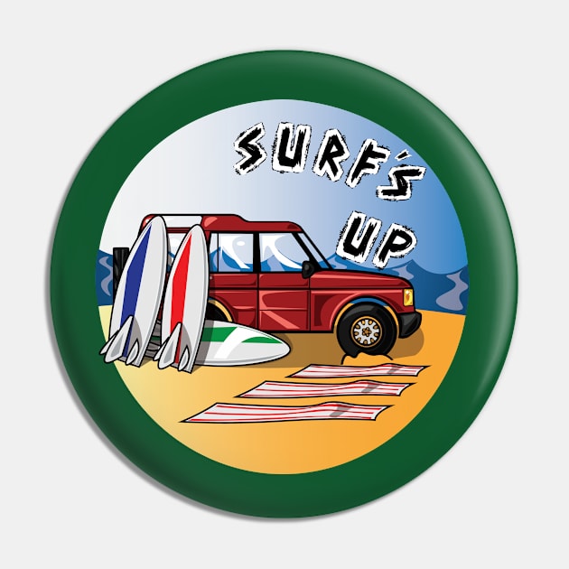 Surf's Up - Discovery - Surfboard Pin by FourByFourForLife