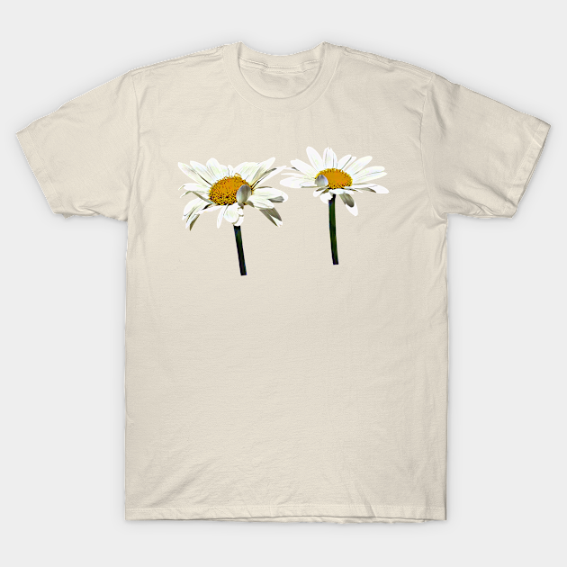 Daisies - Two White Daisies Waving - Daisies - T-Shirt