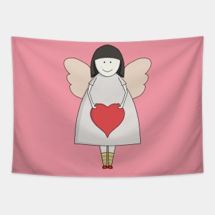 Little angel holding a heart Tapestry