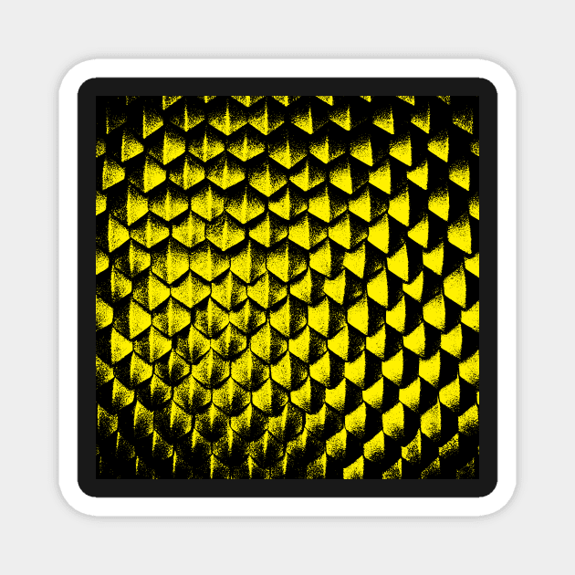 Amazingly Detailed Vector Graphic Yellow Dragon Scales Design Magnet by LuckDragonGifts