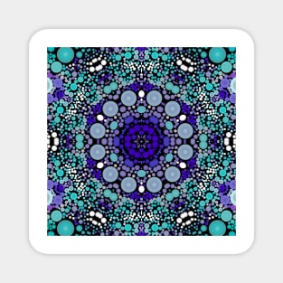 Dot Mandala Flower Purple Blue and White Magnet