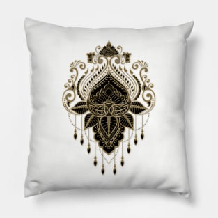 A wonderful filigree golden lotus flower. Pillow