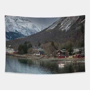 Norwegian Fjord in Winter Tapestry