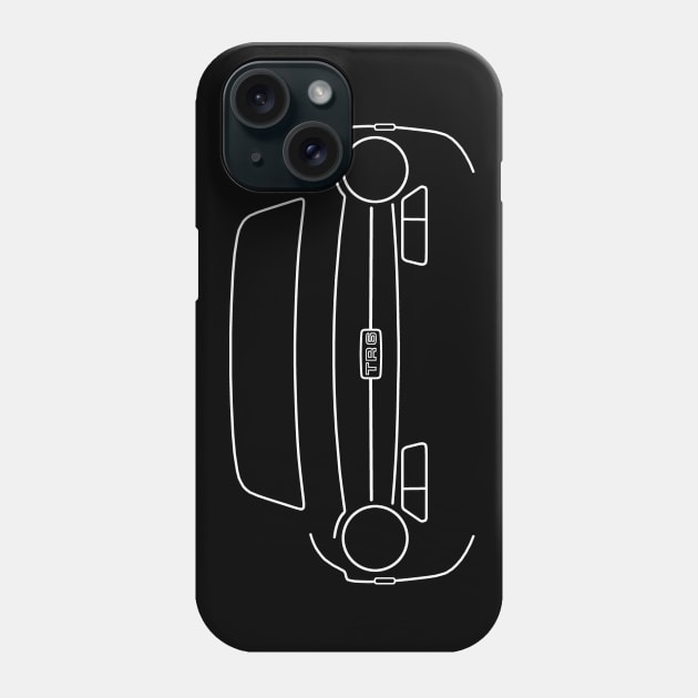 Triumph TR6 outline graphic (white) Phone Case by soitwouldseem