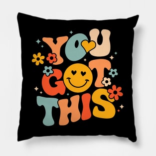 Groovy Motivational Testing Day Teacher Student You Got This Pillow