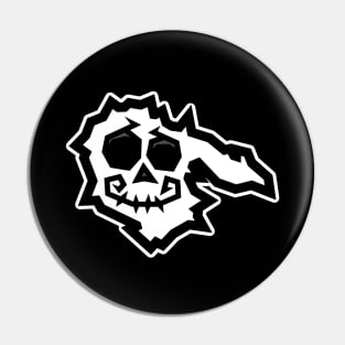 Hornby Island Spooky Skull - Black and White Halloween Vibes - Hornby Island Pin