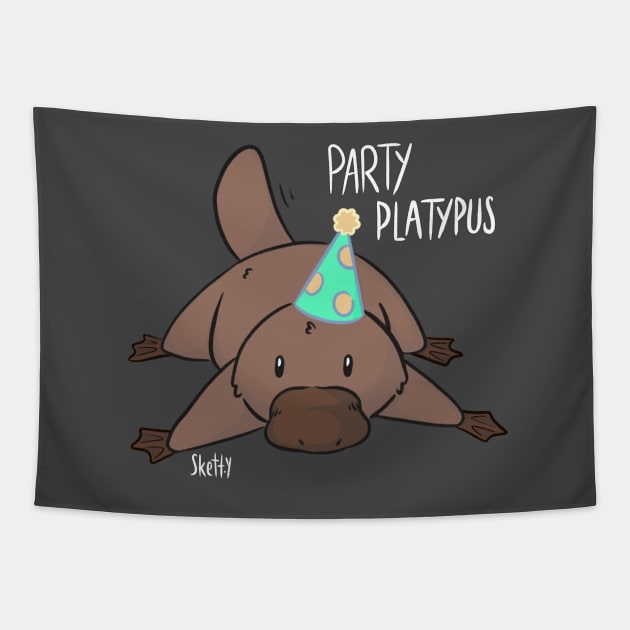 Party Platypus Tapestry by jastinamor