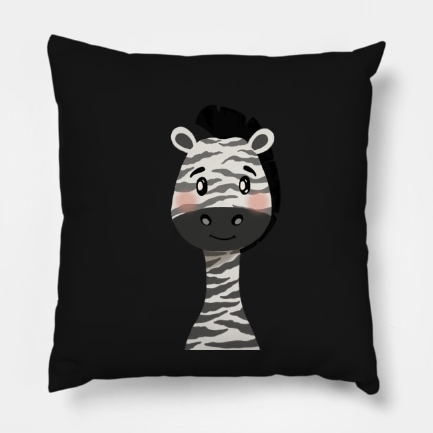 Baby Zebra Nursery Illustration Pillow by gusstvaraonica