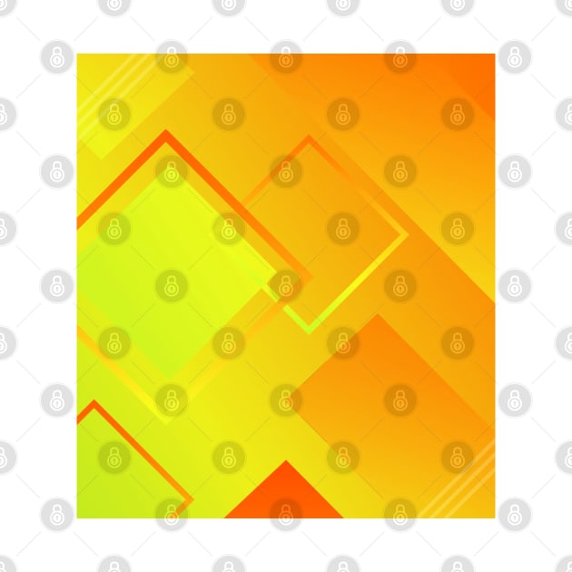 Geometric Orange And Yellow Diamond Art Deco Pattern Design by Pattern Plans