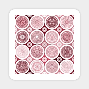 repeating pattern with boho style circles red color Magnet