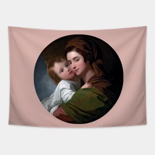 Mother and child hugging, painting by Benjamin West Tapestry