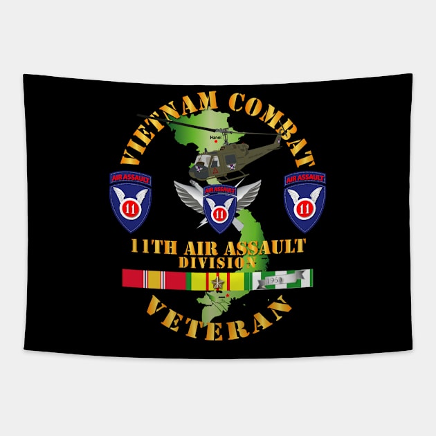 Vietnam Combat Air Assault Veteran w 11th Air Aslt Div SSI V1 Tapestry by twix123844