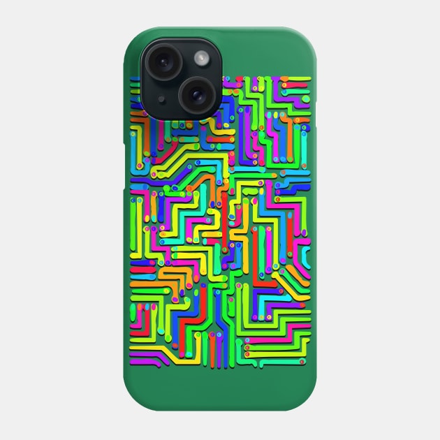 Colorful Circuit Board 1 Phone Case by Shrenk