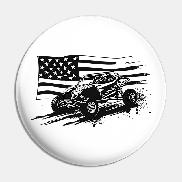 Dune Buggy USA Flag Sand Driver 4x4 Beach American rider Pin by RetroZin