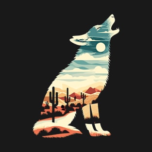 Cool Coyote Sunset Silhouette T-Shirt