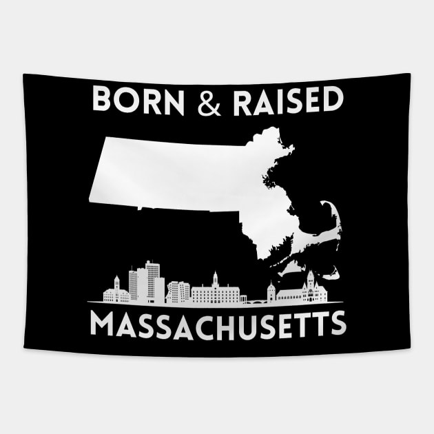 Born and raised Massachusetts Id rather be in Boston MA skyline state trip Tapestry by BoogieCreates