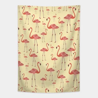 Flamingos tropical pattern, exotic animal Tapestry