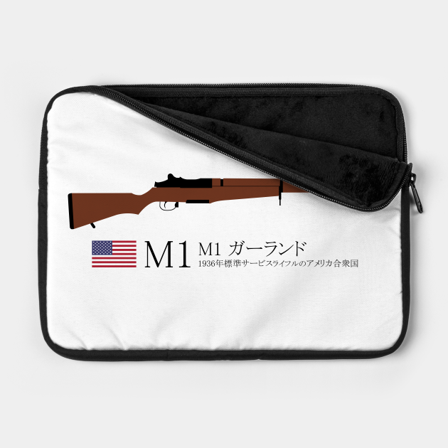 M1 Garand 1936 Standard U S Service Rifle Historical U S Weapon Black In Japanese M1 ガーランド 1936年標準サービスライフルのアメリカ合衆国 M1garand Laptop Case Teepublic