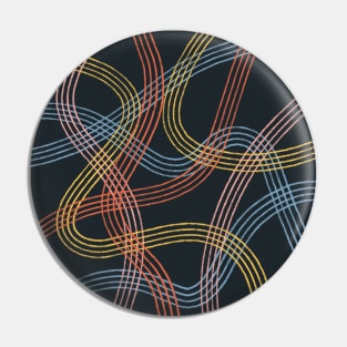 Different Paths Crossing - Pastel Pencil Lines in Dark Background Pin