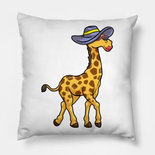 Giraffe with Hat Pillow