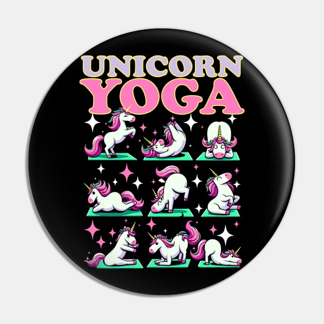 Yoga Unicorn Funny Cute Magical Namaste Meditation Pin by DigitalNerd