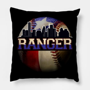 Ranger texas sillhoutle baseball Pillow