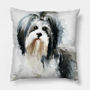 Biewer Terrier Watercolor - Dog Lover Gifts Pillow