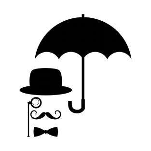 Gentleman under the umbrella caricature T-Shirt