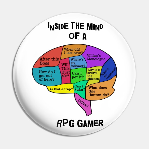 Inside the mind of an RPG games Colored Pin by Soulshine 